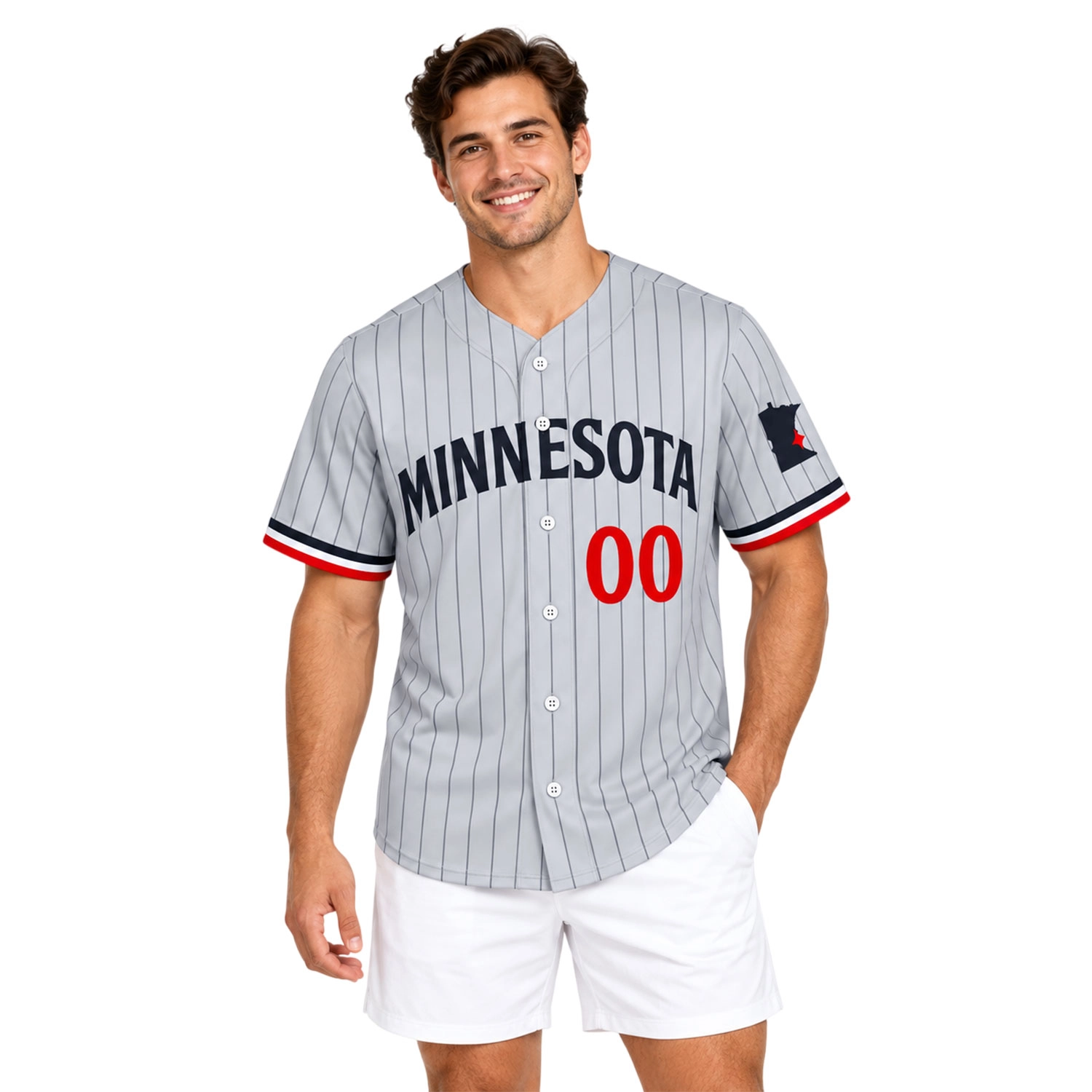 Minnesota Twins Pinstripe Jersey Custom Remarkable Gray