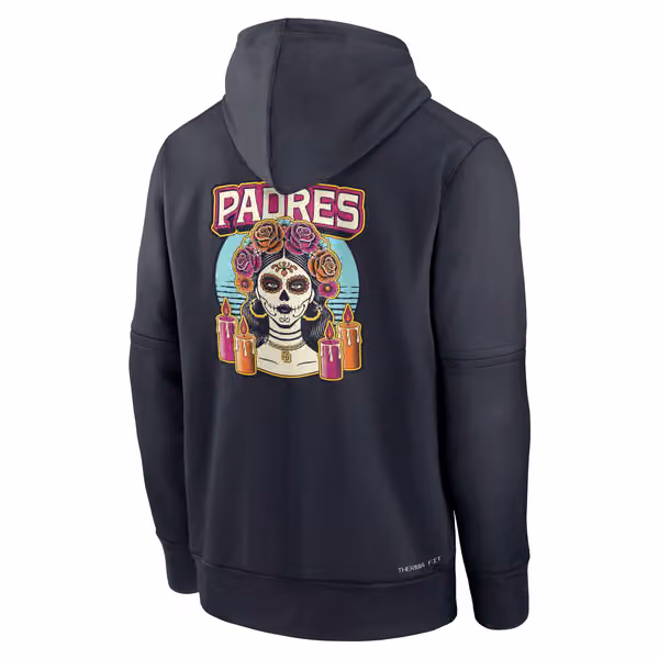 San Diego Padres City Connect 2026 MLB Authentic Therma Hoodie Navy view 3