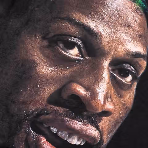 Dennis Rodman Mitchell & Ness Real Big Face NBA Tee Black view 4
