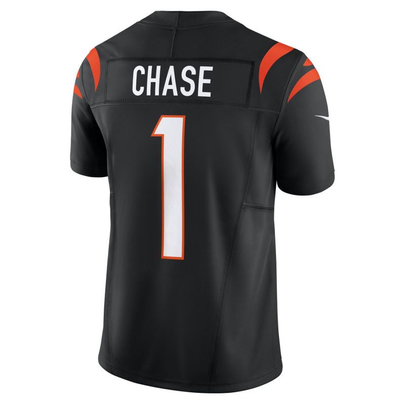Ja’Marr Chase #1 Cincinnati Bengals Nike Vapor F.U.S.E. Limited NFL Jersey Black view 3