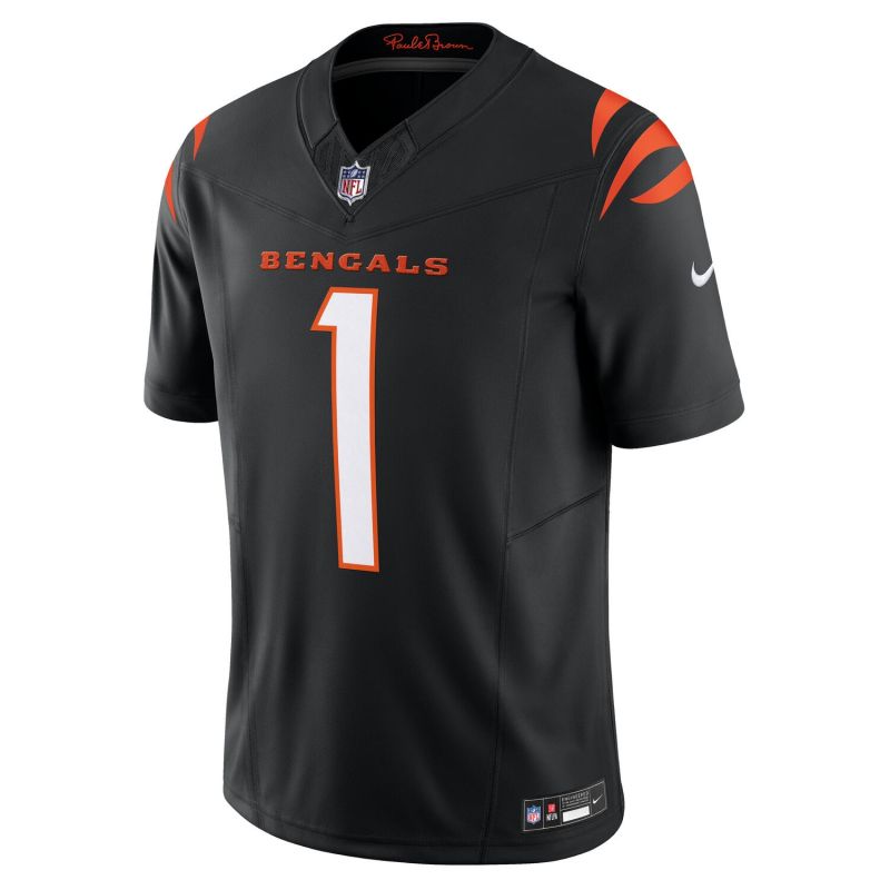 Ja’Marr Chase #1 Cincinnati Bengals Nike Vapor F.U.S.E. Limited NFL Jersey Black view 2