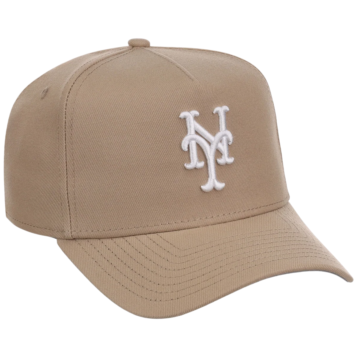 New York Mets Women's New Era 9FORTY Camel A-Frame front view