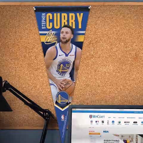 Steph Curry Golden State Warriors Premium NBA Pennant view 2