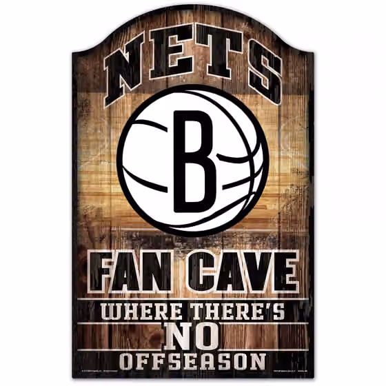 Brooklyn Nets WinCraft NBA Fan Cave Wood Sign view 1
