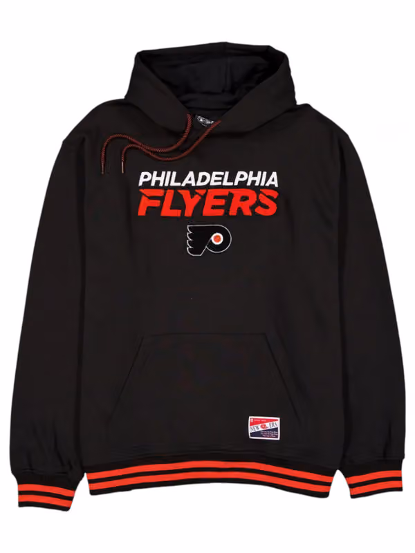 Philadelphia Flyers Felt Logo Throwback NHL Hoodie Black view 1