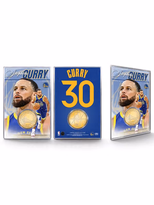 Stephen Curry Golden State Warriors Acrylic Bronze NBA Coin Card view 1