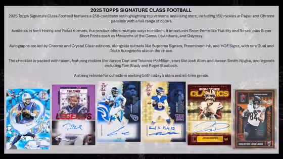 2025 Topps Signature Class Football NFL Blaster Box view 2