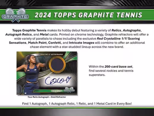 2024 Topps Graphite Tennis Hobby Box view 2