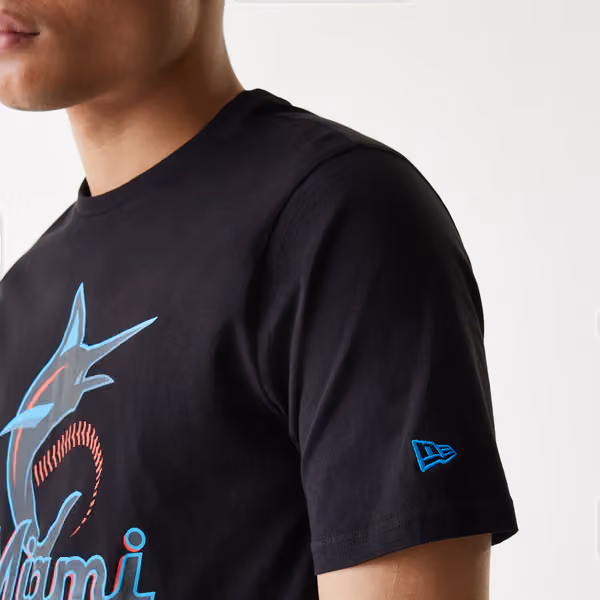 Miami Marlins Team Logo New Era MLB T-Shirt Black view 4
