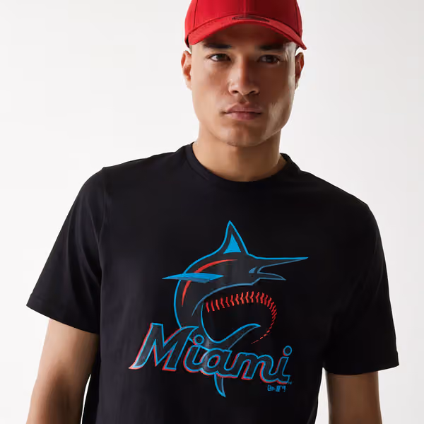 Miami Marlins Team Logo New Era MLB T-Shirt Black view 5