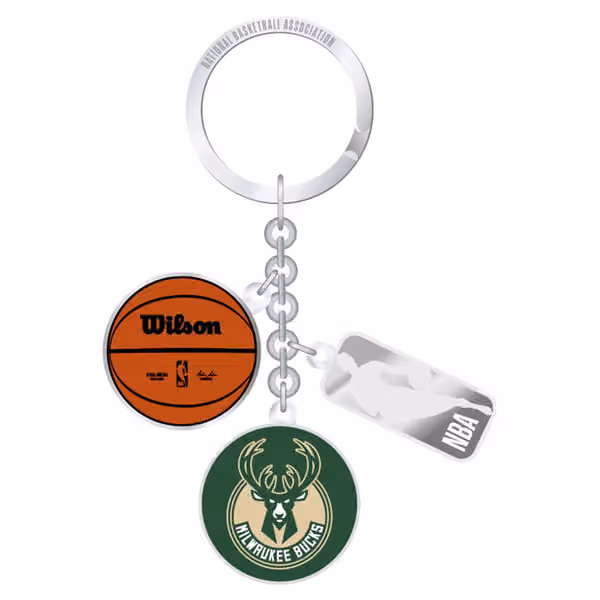 Milwaukee Bucks NBA Charm Key Ring view 1