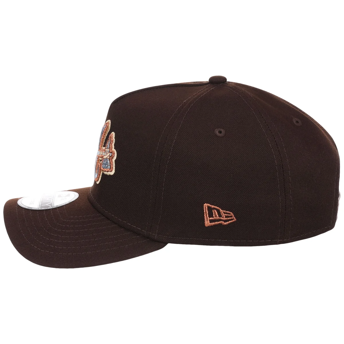 Atlanta Braves MLB Frosted Bark New Era 9FORTY A-Frame detail view