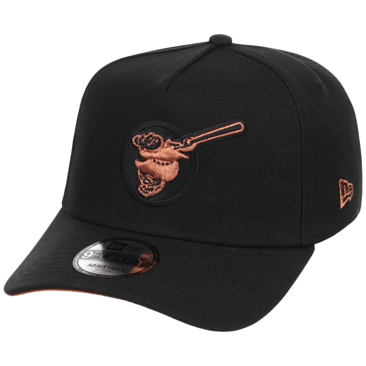 San Diego Padres MLB Black x Rust FASHION CORE New Era 9FORTY A-Frame detail view