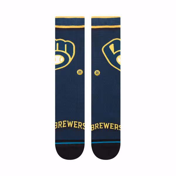 Milwaukee Brewers MLB Batting Practice Stance Crew Socks view 2