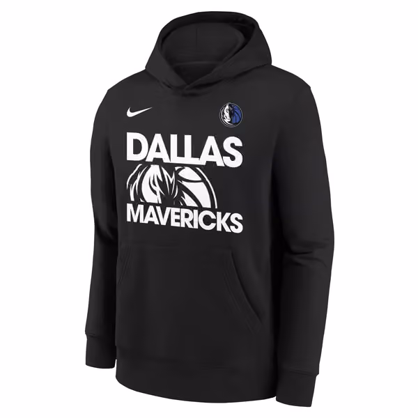 Dallas Mavericks NBA Courtside Nike Club Hoodie Black (YOUTH) view 2