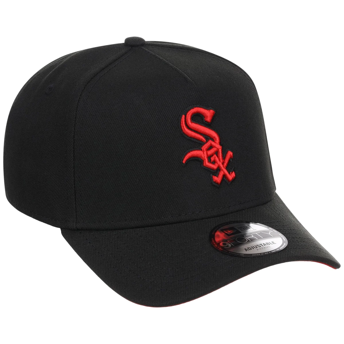 Chicago White Sox MLB Black x Red FASHION CORE New Era 9FORTY A-Frame front view