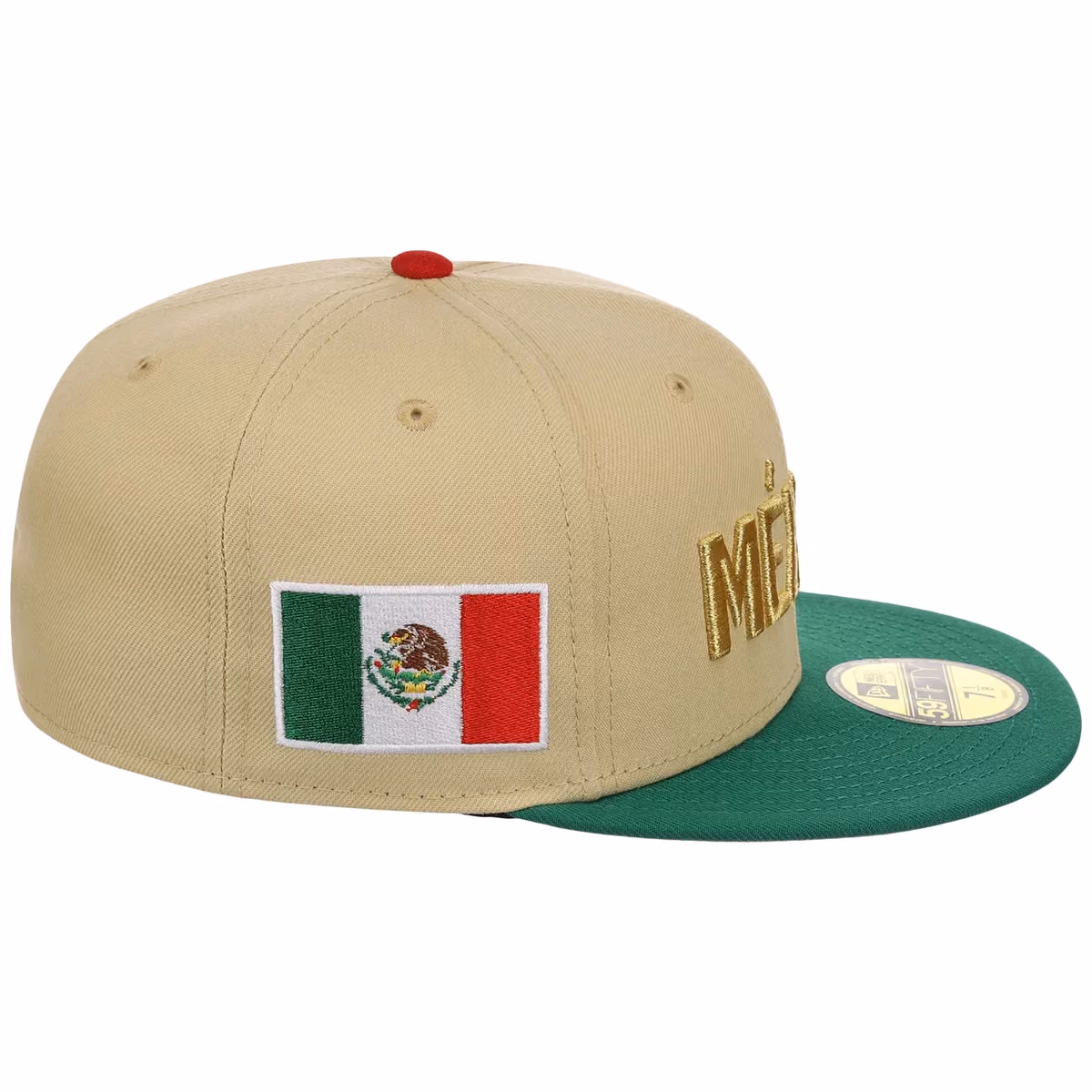 Mexico Independence Day - Crown the Country New Era 59FIFTY (Gold/Kelly Green) detail view