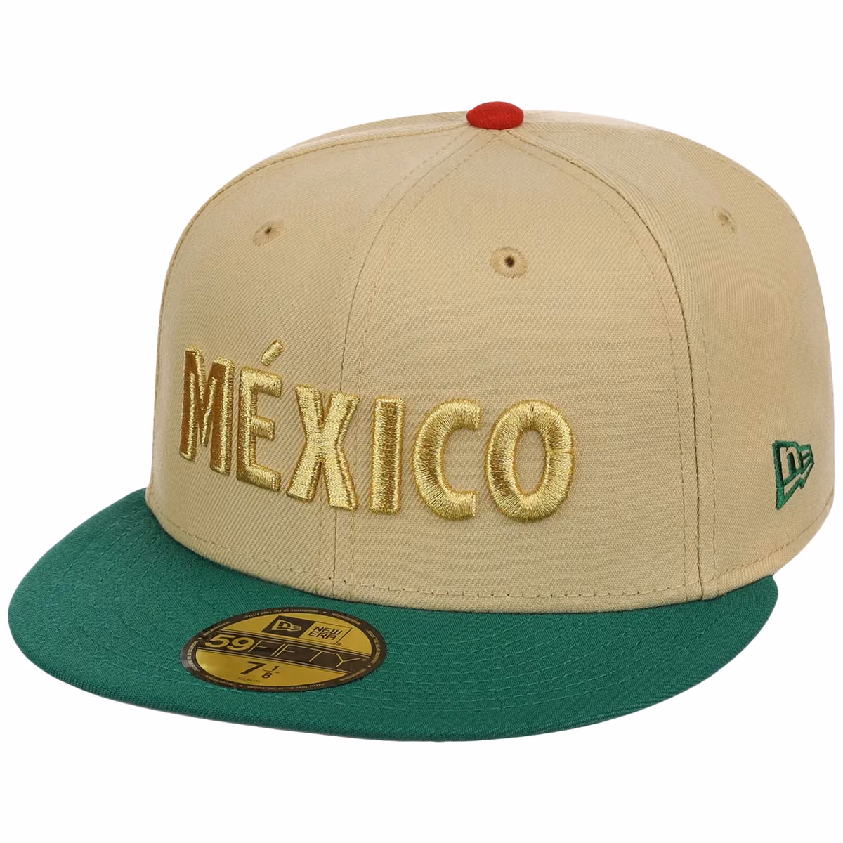 Mexico Independence Day - Crown the Country New Era 59FIFTY (Gold/Kelly Green) detail view