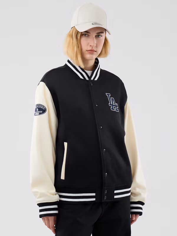 Los Angeles Dodgers Varsity Jersey Bomber MLB Jacket Black view 4