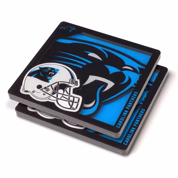 Carolina Panthers 3D Logo NFL Coasters (2-Piece) view 1