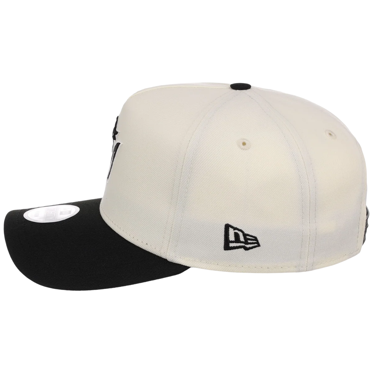 Miami Marlins Women's New Era 9FORTY Chrome x Black A-Frame detail view
