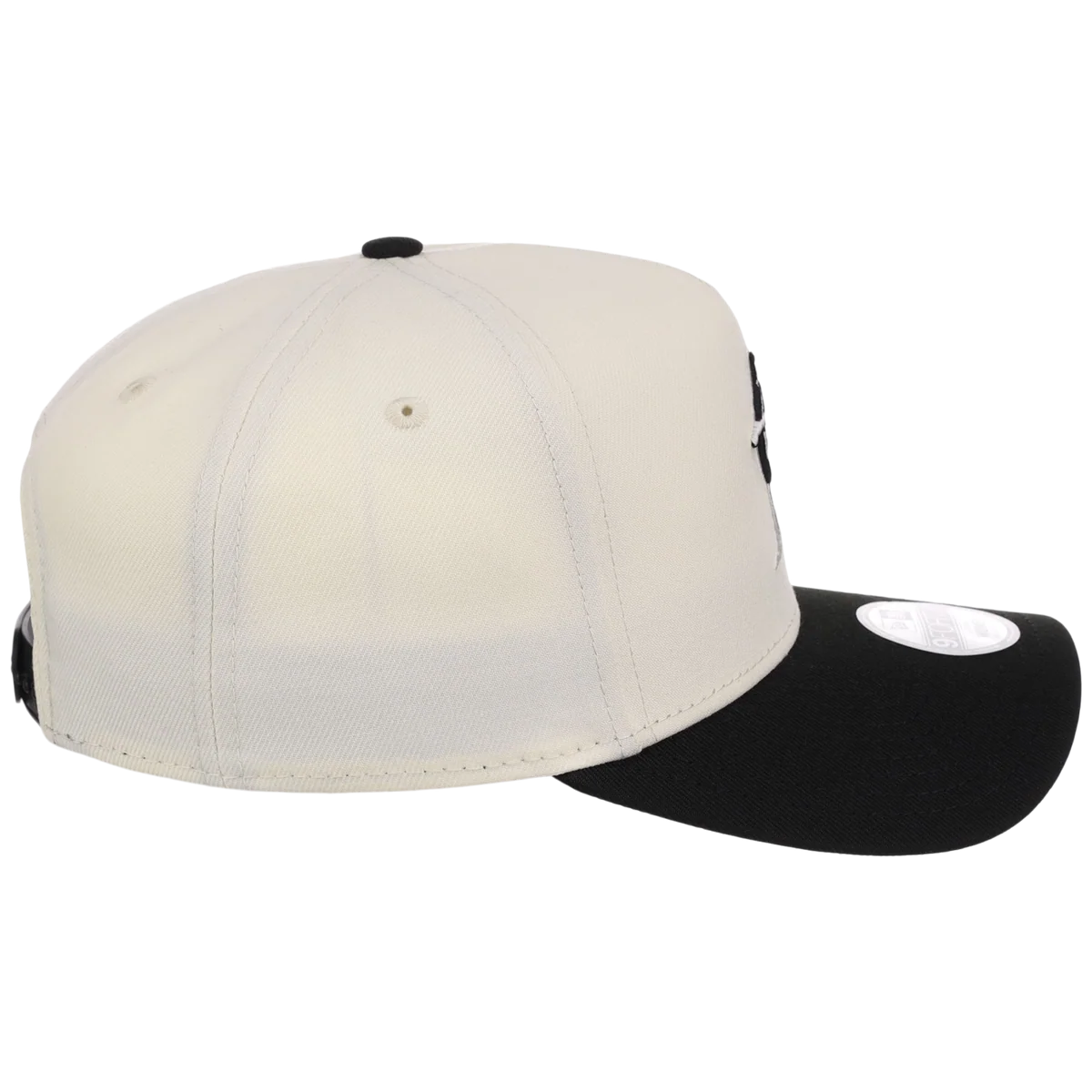 Miami Marlins Women's New Era 9FORTY Chrome x Black A-Frame detail view