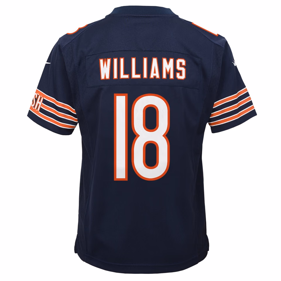 Caleb Williams #18 Chicago Bears Game NFL Jersey Navy (YOUTH) view 3