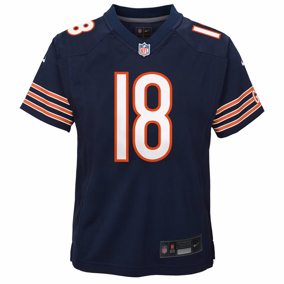 Caleb Williams #18 Chicago Bears Game NFL Jersey Navy (YOUTH) view 2