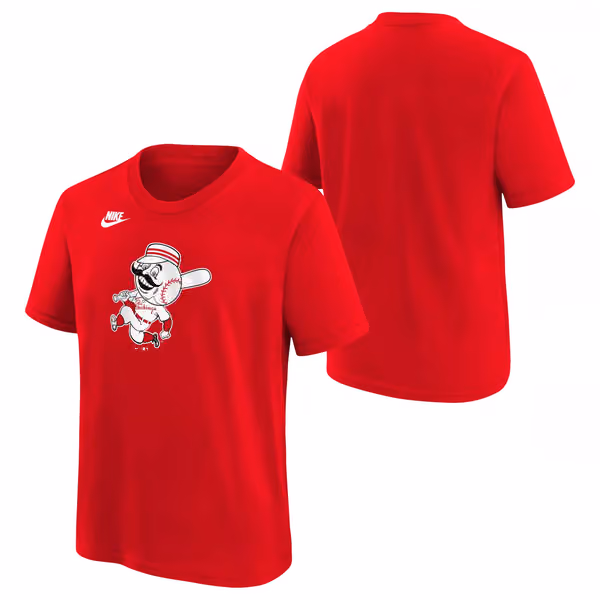 Cincinnati Reds Cooperstown Logo Nike MLB T-Shirt Red (YOUTH) view 1