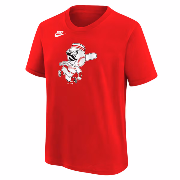 Cincinnati Reds Cooperstown Logo Nike MLB T-Shirt Red (YOUTH) view 2
