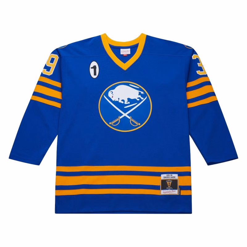 Dominik Hašek #39 Buffalo Sabres 1995-96 Premium Power Play NHL Jersey Blue view 2