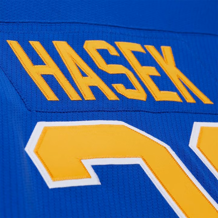 Dominik Hašek #39 Buffalo Sabres 1995-96 Premium Power Play NHL Jersey Blue view 4