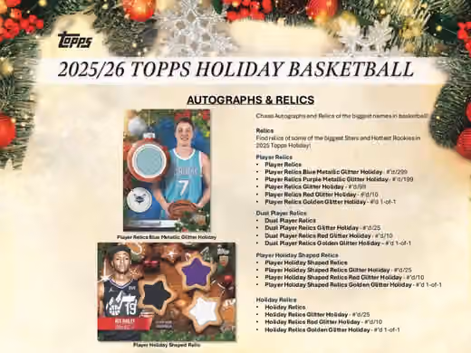 2025/26 Topps Holiday NBA Basketball Mega Box view 4