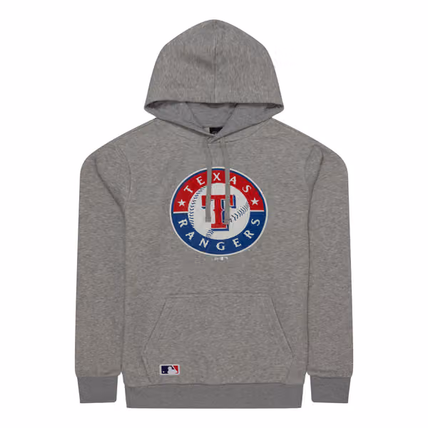 Texas Rangers Team Logo New Era MLB Hoodie Gray view 1
