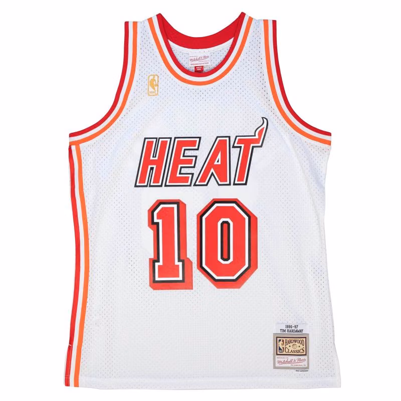 Tim Hardaway #10 Miami Heat 1996-97 Mitchell & Ness Swingman NBA Jersey White view 1