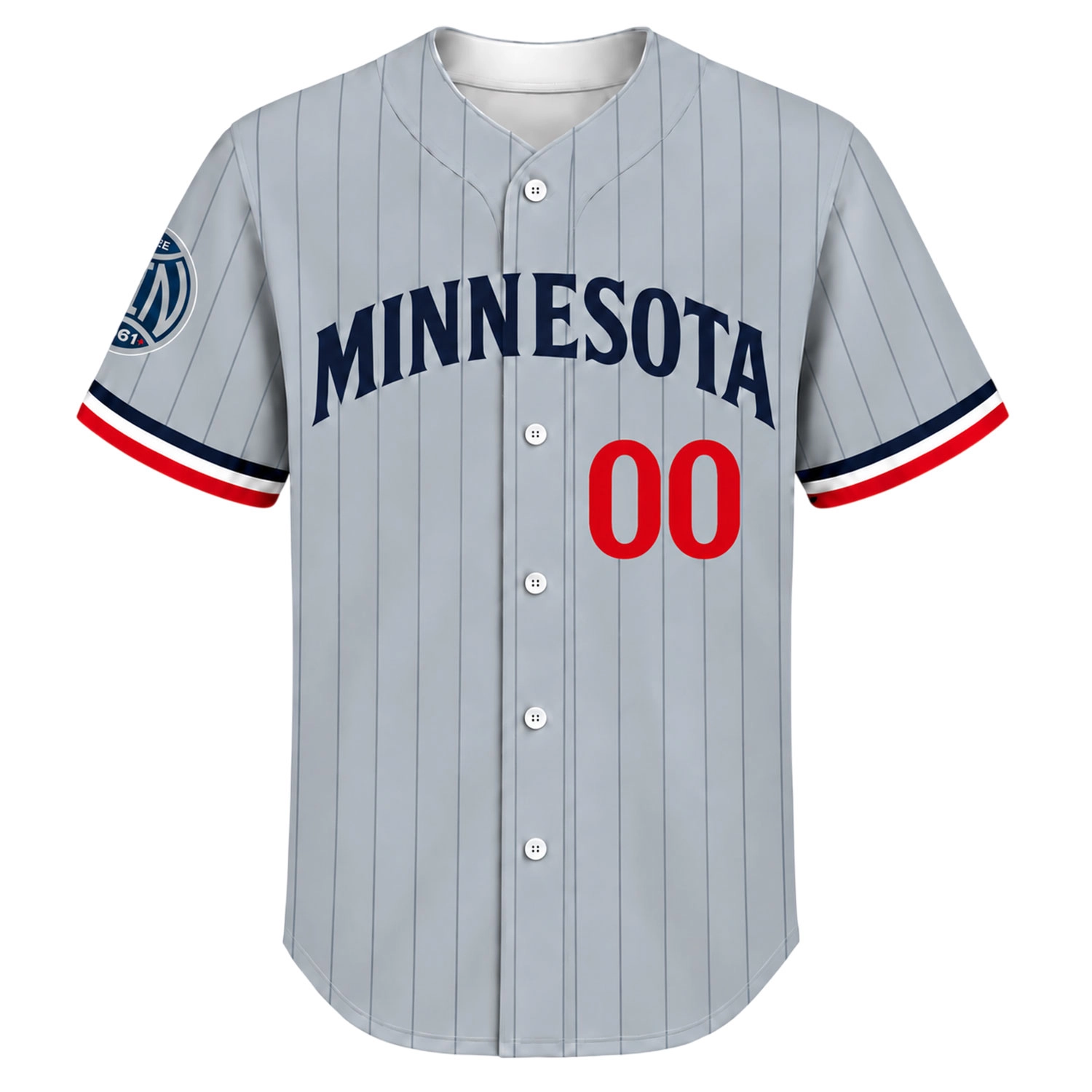 Minnesota Twins Gray Jersey Elite New Logo Pinstripe