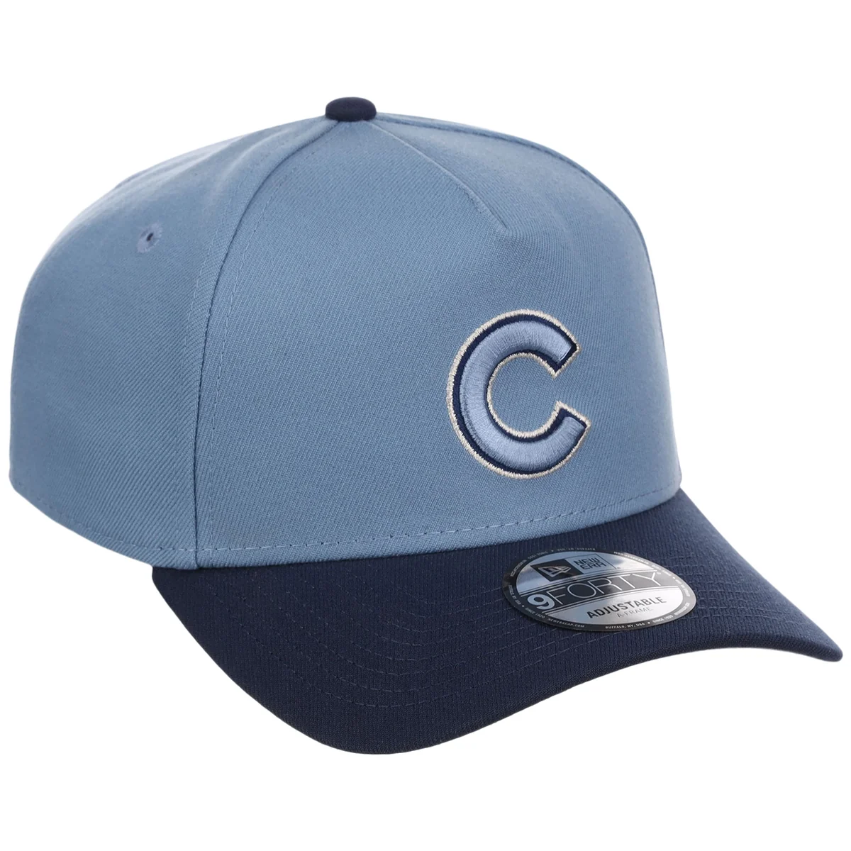 Chicago Cubs MLB Faded Blue x Navy FASHION CORE New Era 9FORTY A-Frame front view