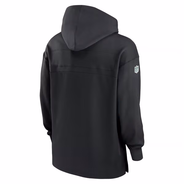 New York Jets 2024 NFL On-Field Sideline Nike Jersey Hoodie Black view 2