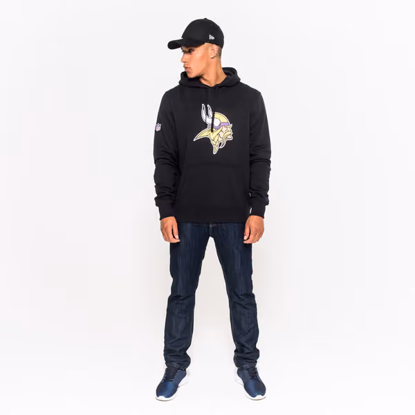 Minnesota Vikings Logo Hoodie NFL Sweatshirt Black view 5