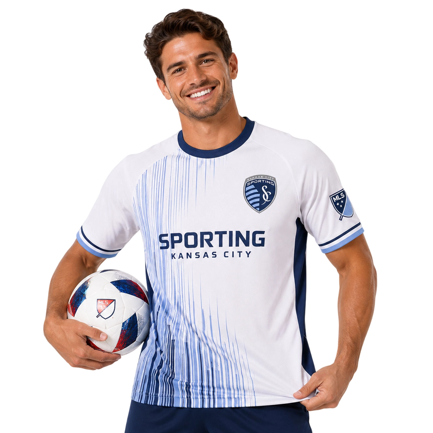 Sporting KC Fan Jersey Custom Vibrant Vertical Lines