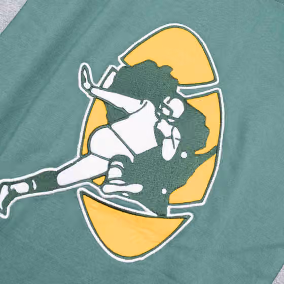 Green Bay Packers Color Blocked Mitchell & Ness Lightweight NFL Hoodie view 3