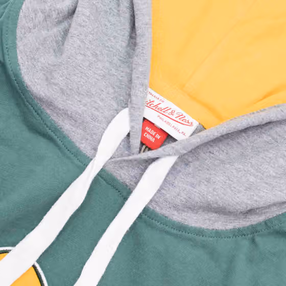 Green Bay Packers Color Blocked Mitchell & Ness Lightweight NFL Hoodie view 4