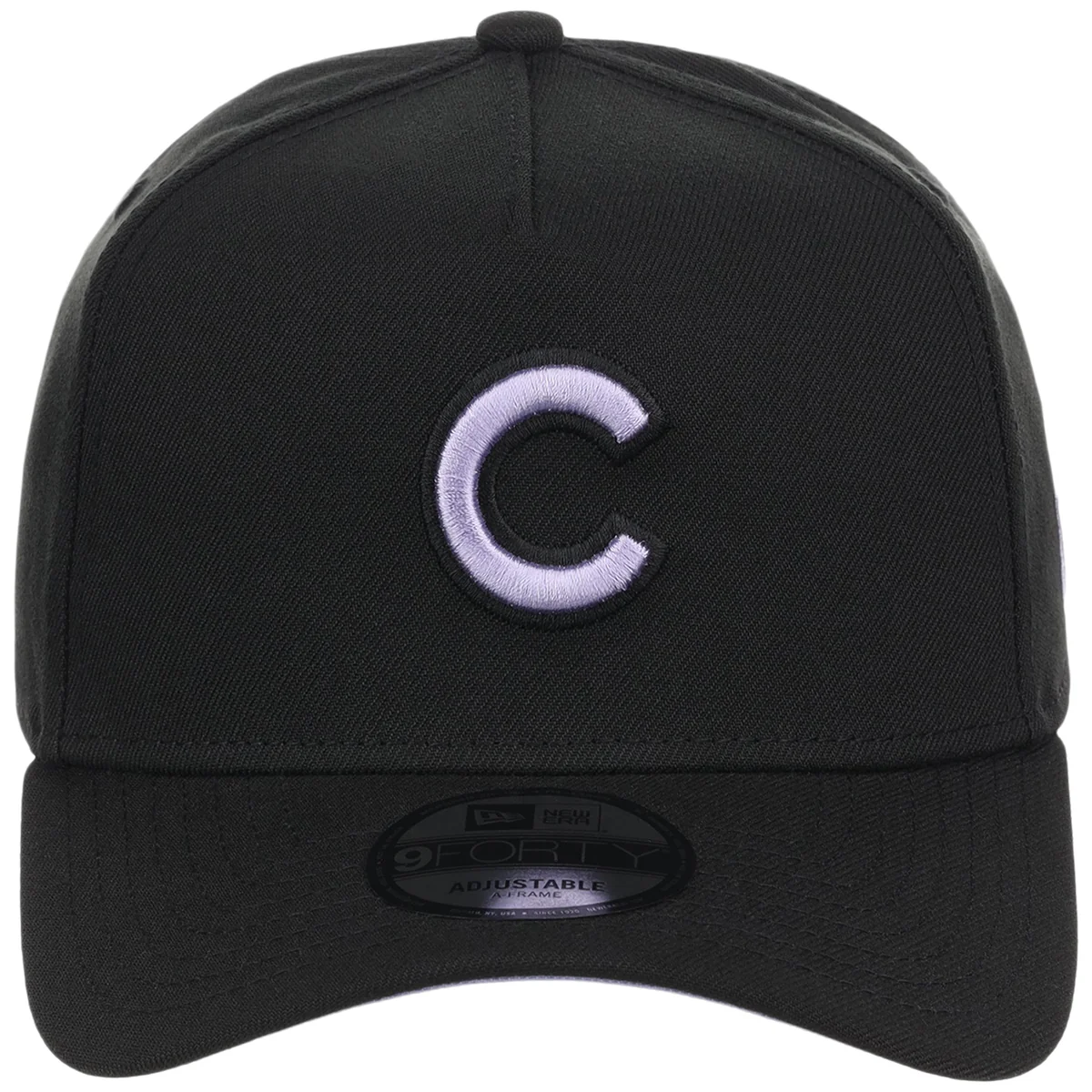 Chicago Cubs MLB Black x Lavender FASHION CORE New Era 9FORTY A-Frame detail view