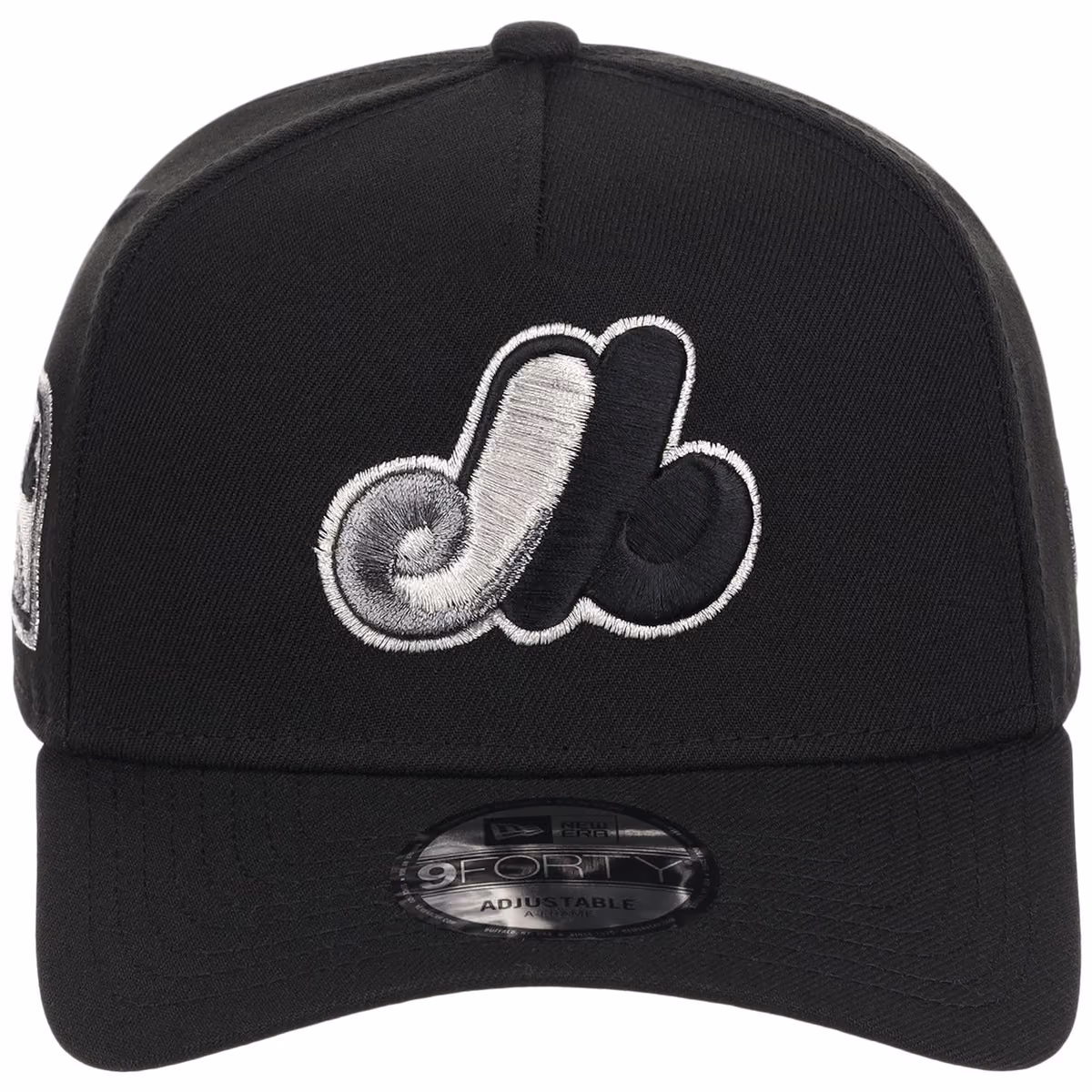 Montreal Expos MLB Liquid Titanium New Era 9FORTY A-Frame detail view