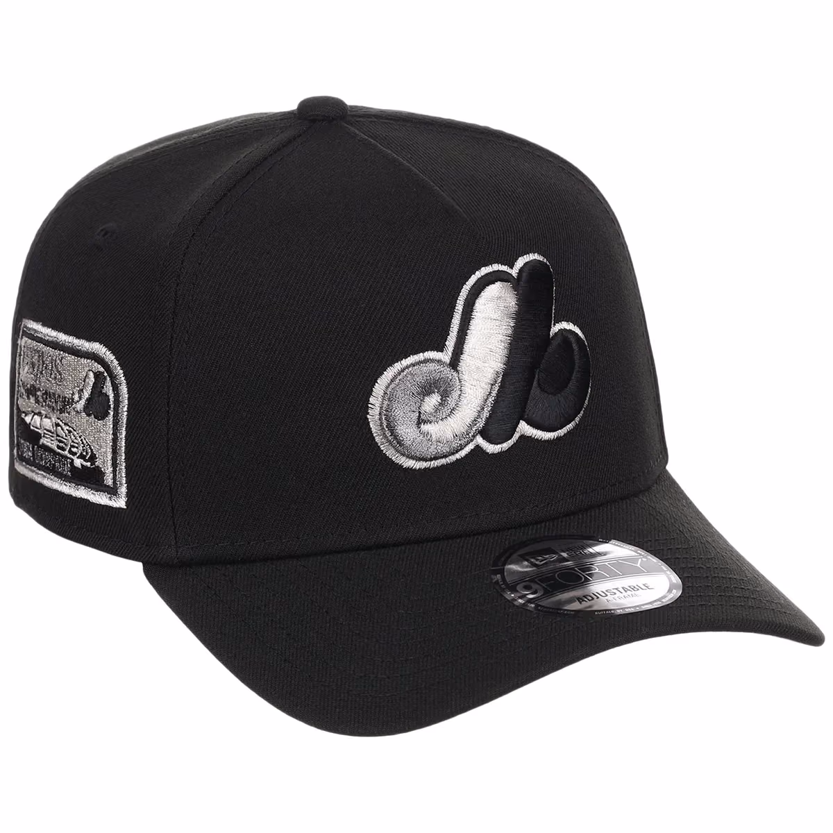 Montreal Expos MLB Liquid Titanium New Era 9FORTY A-Frame front view
