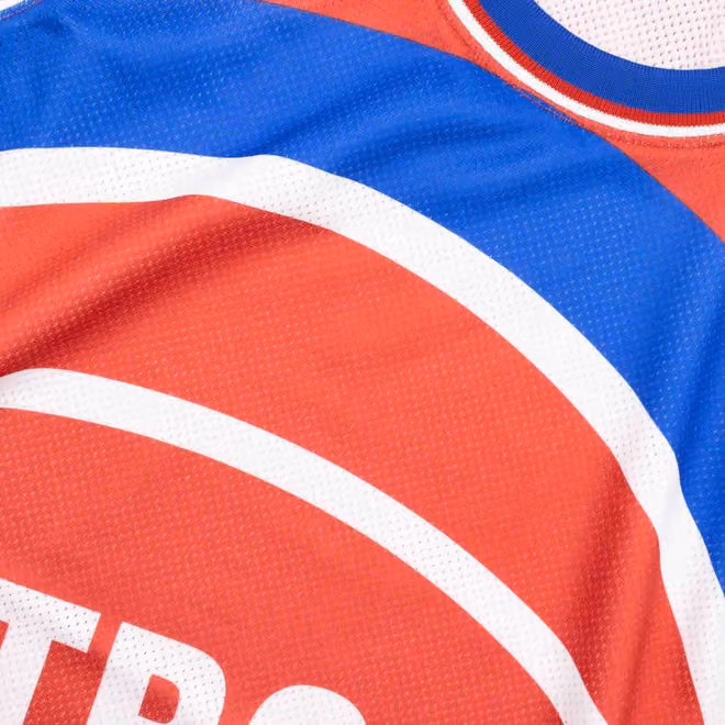 Detroit Pistons Big Face 2.0 Mitchell & Ness NBA Jersey Red view 3