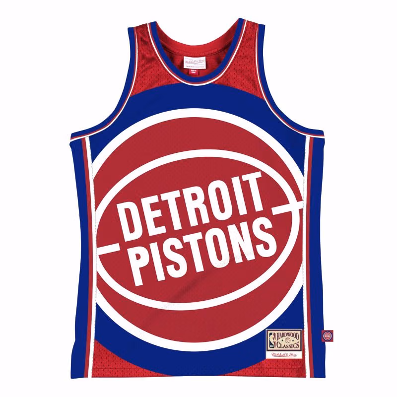 Detroit Pistons Big Face 2.0 Mitchell & Ness NBA Jersey Red view 1