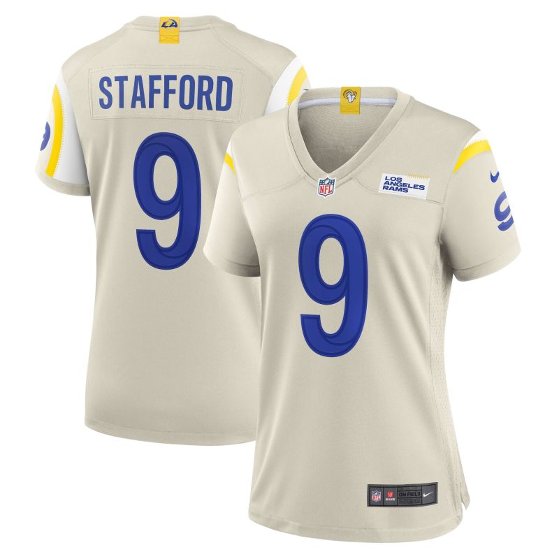 Matthew Stafford #9 Los Angeles Rams Game NFL Jersey Bone (WOMEN'S) view 1