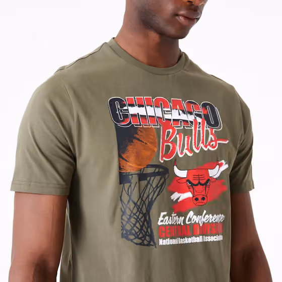 Chicago Bulls Player New Era NBA T-Shirt Olive view 4