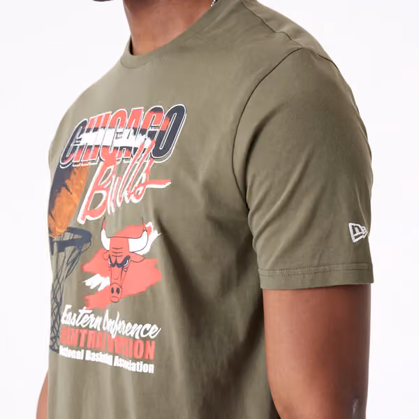 Chicago Bulls Player New Era NBA T-Shirt Olive view 3